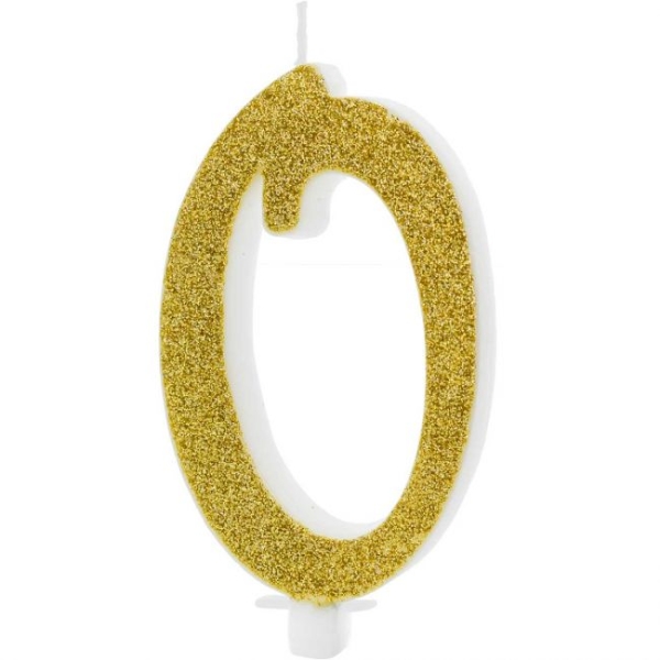 Number Candle Modern - 0 - Gold